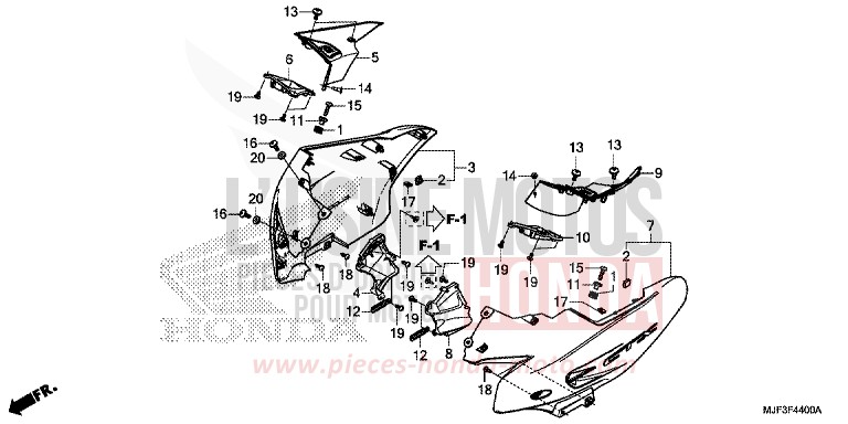 COWL for CTX700 ABS DARKNESS BLACK METALLIC (NH463) from 2014